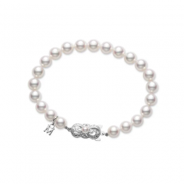 Akoya Cultured Pearl Bracelet With White Gold Clasp