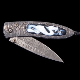 William Henry B05-Mist The Mist Pocket Knife  Style Has A Fabulous Hand-Forged "River Rock"