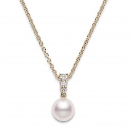 Mikimoto Akoya Pearl Pendant Necklace In 18k Yellow Gold 