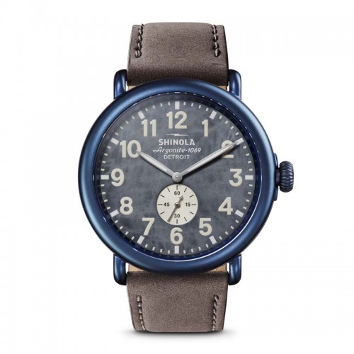 Runwell Sub Second 47mm, Heather Gray Leather Strap Watch