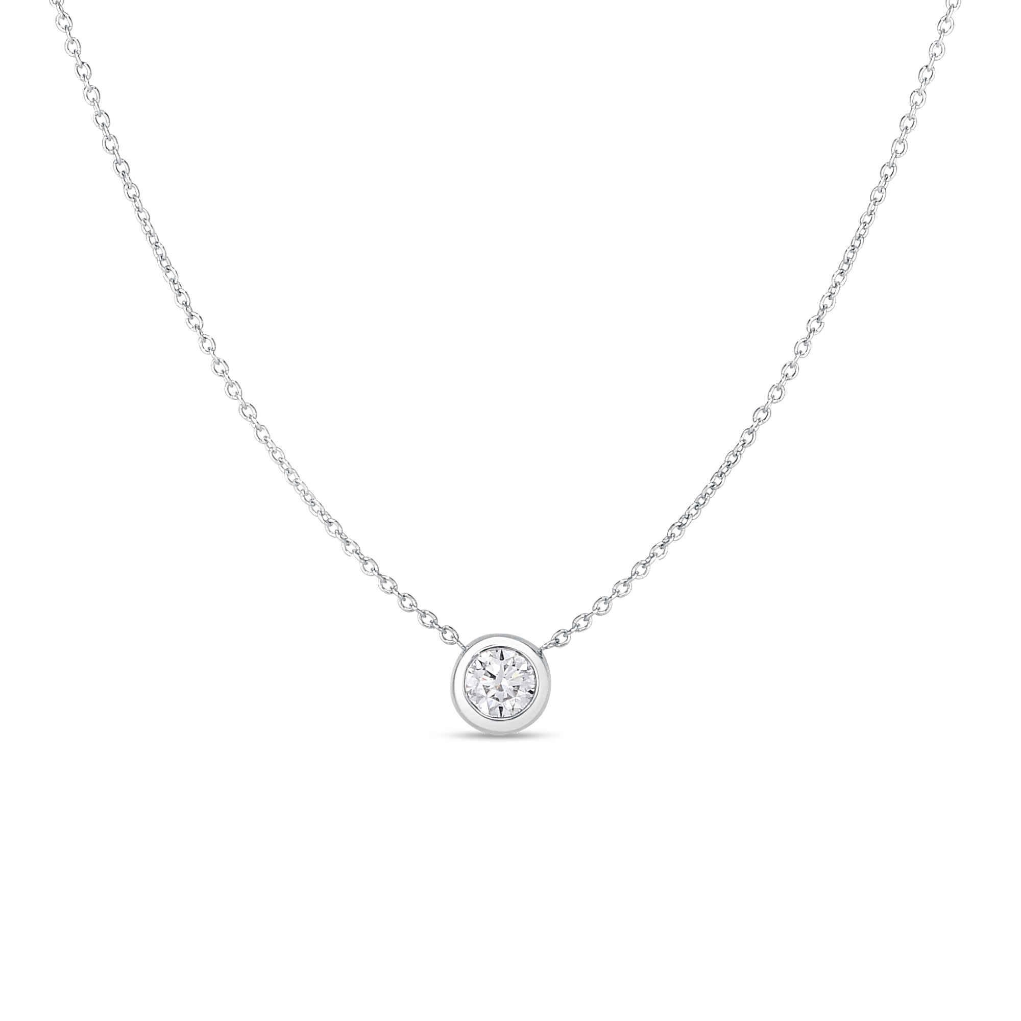 Tiny Treasures Single Diamond Bezel Necklace 