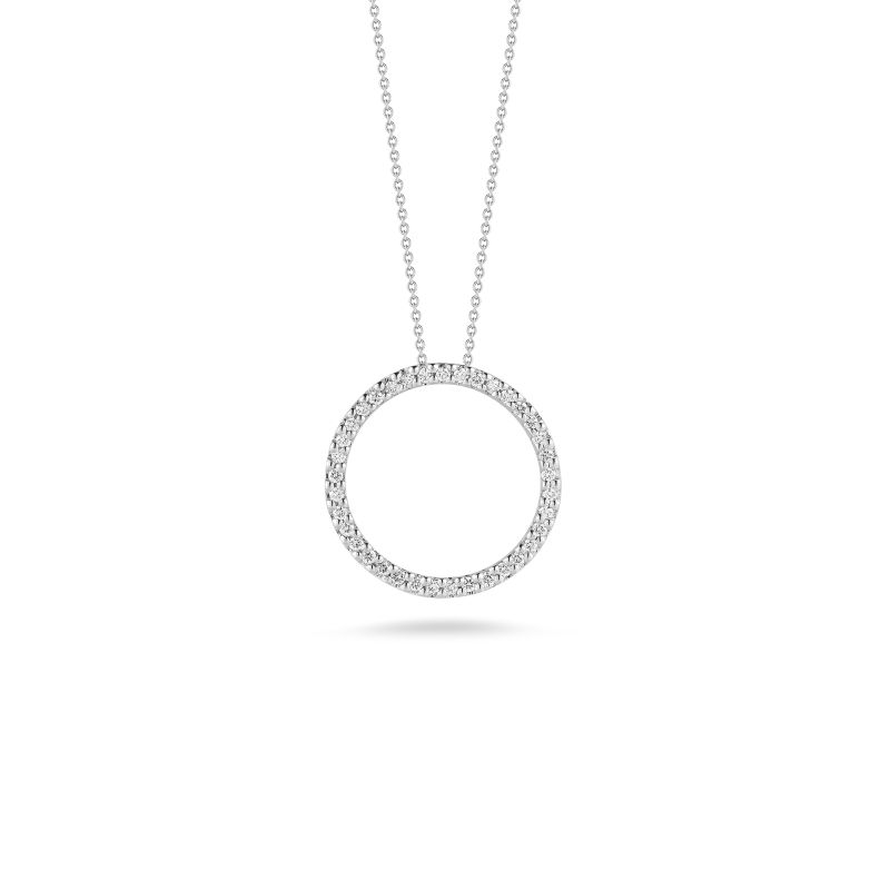 Roberto Coin 001259Awchx0 Pave Diamond Circle Necklace
