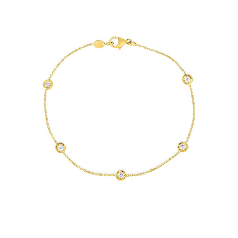 Roberto Coin 18K Dbi Five Bezel Set Diamond Bracelet