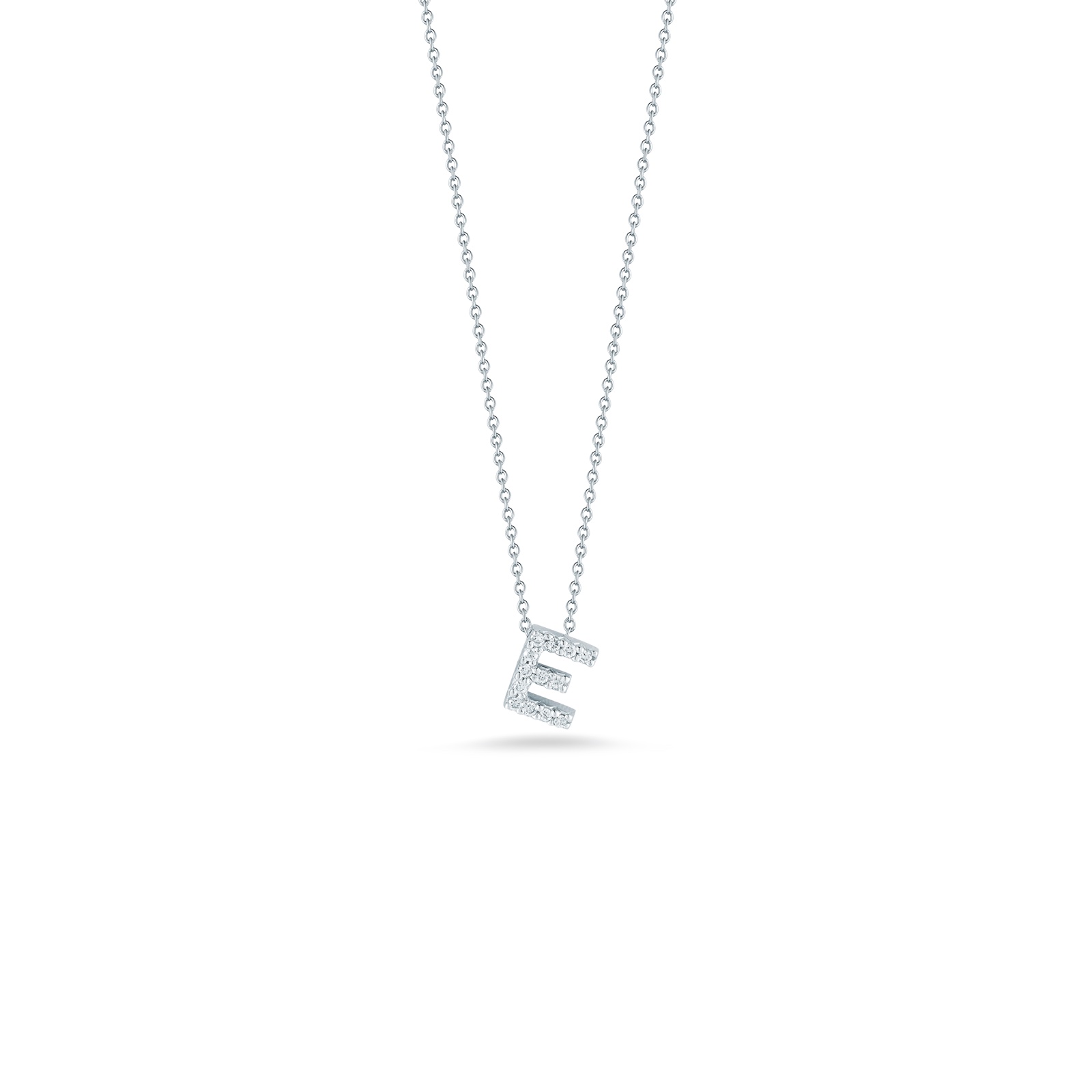 Roberto Coin Love Letter E Pendant With Diamonds