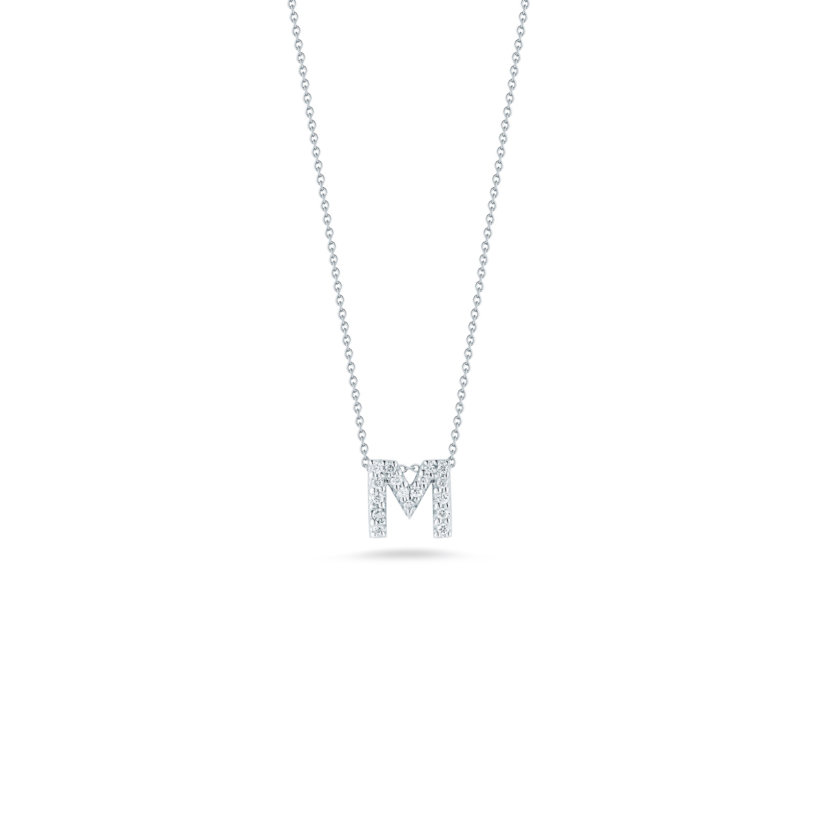 Roberto Coin Love Letter M Pendant With Diamonds