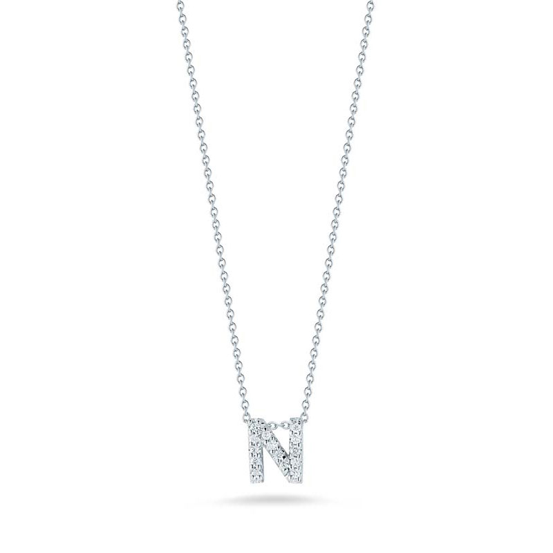 Roberto Coin 18Kt Gold Love Letter N Pendant With Diamonds