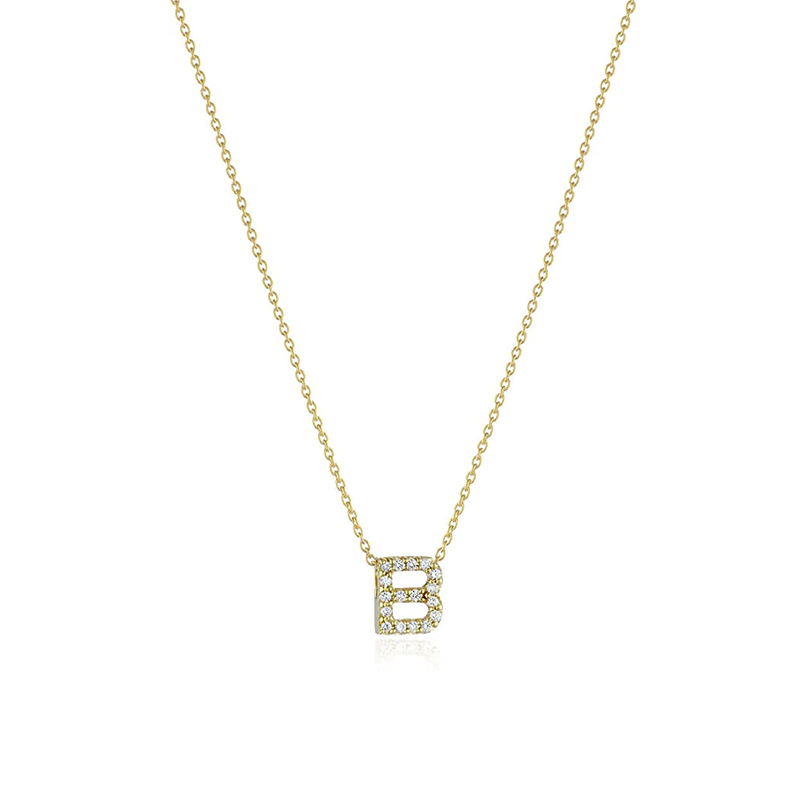 18k Gold Tiny Treasures Diamond Love Letter “b” Necklace