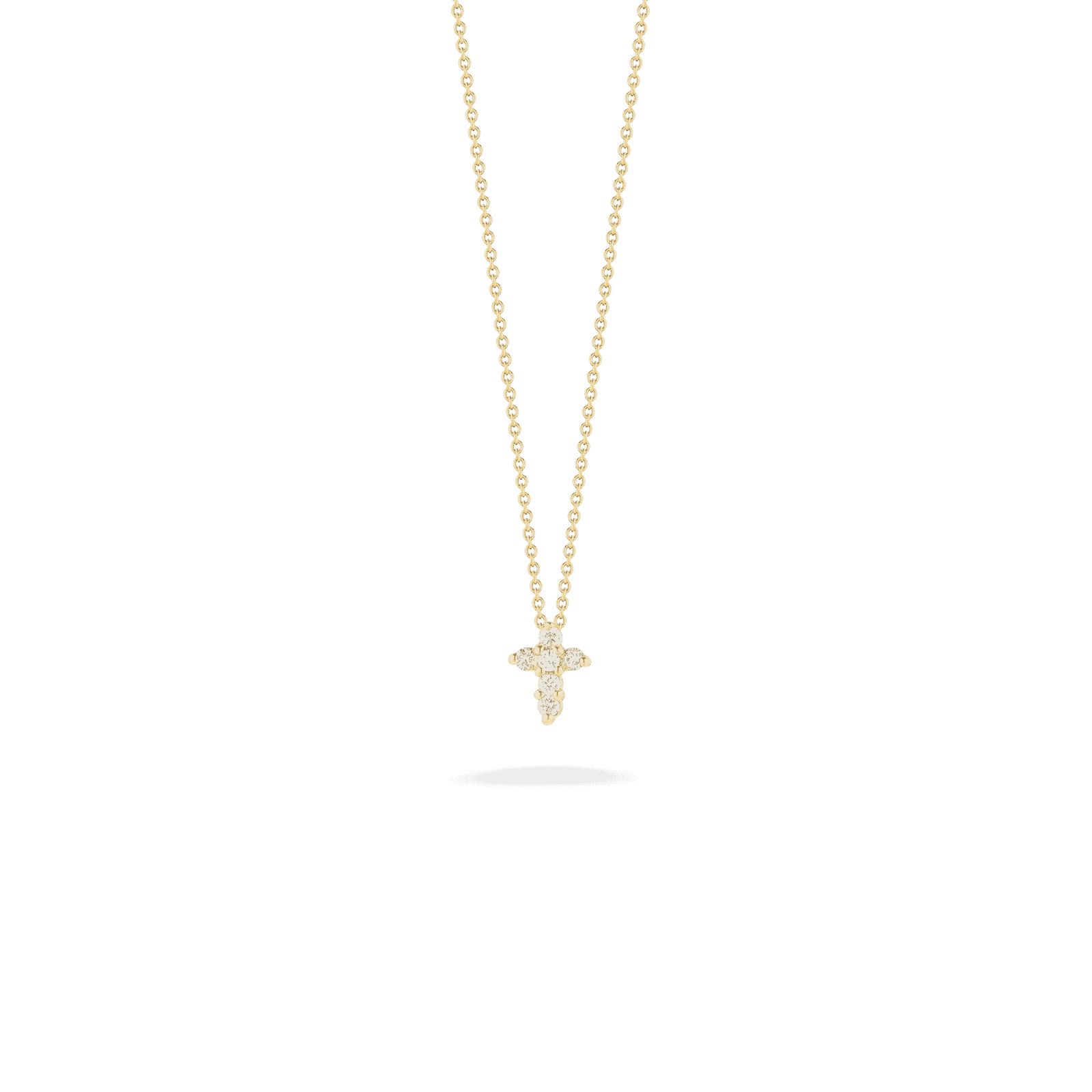 18k Gold Diamond Cross Necklace