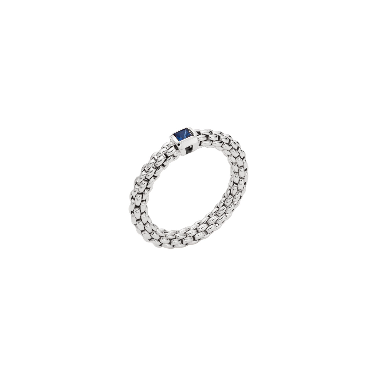 Fope 18k White Gold Stretch Blue Sapphire Ring 
