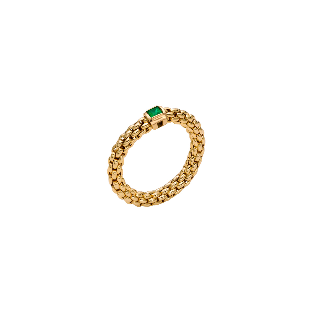 Fope 18k Yellow Gold Emerald Stretch Ring 