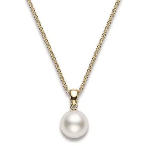 Mikimoto Pearl Pendant Necklace In 18k Yellow Gold 
