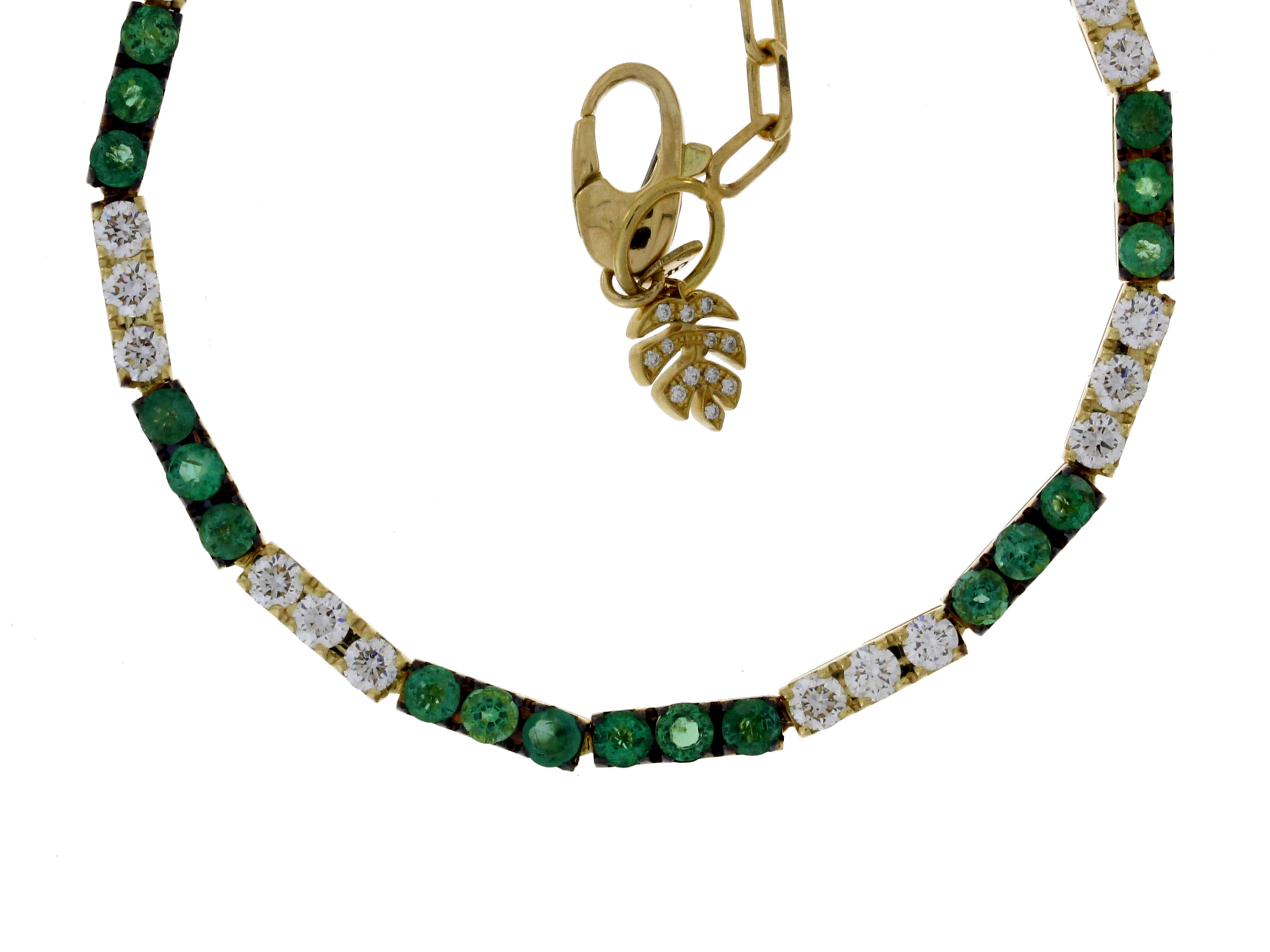 Damaso 18k Yellow Gold Diamond And Emerald Choker 
