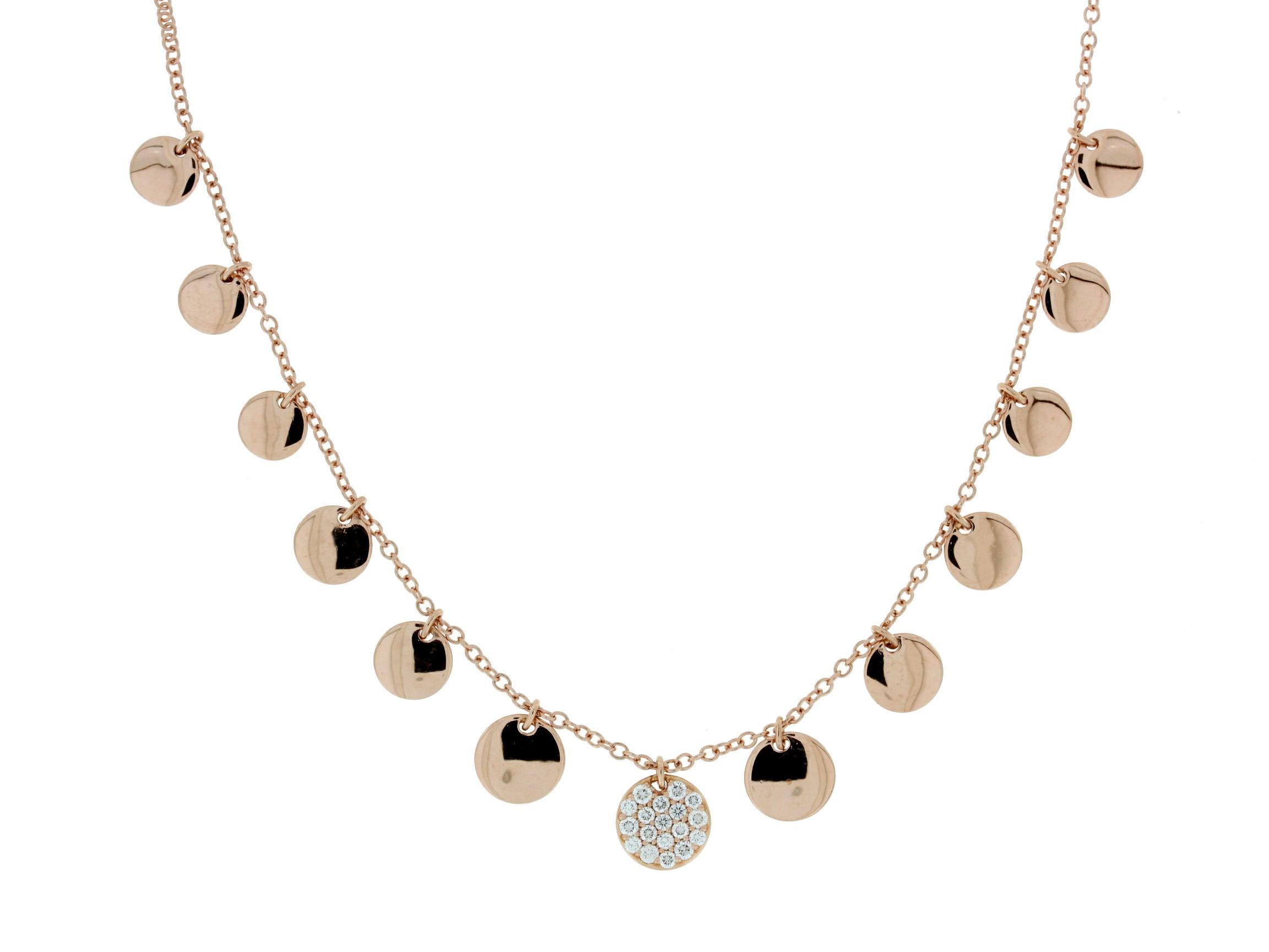 Damaso 18k Rose Gold Necklace With 0.32cts. In Diamonds.