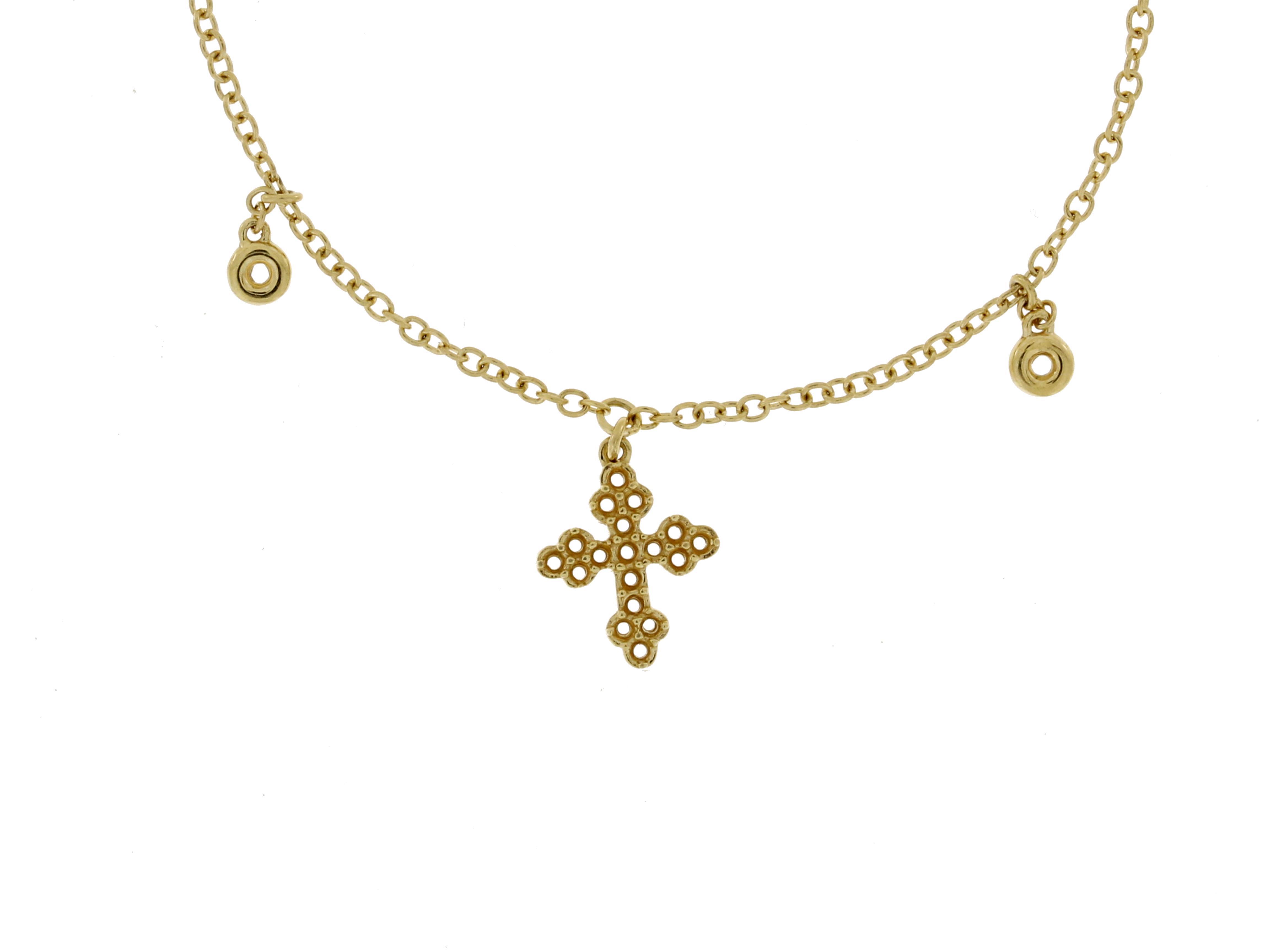 Damaso 18k Yellow Gold Diamond Cross Necklace