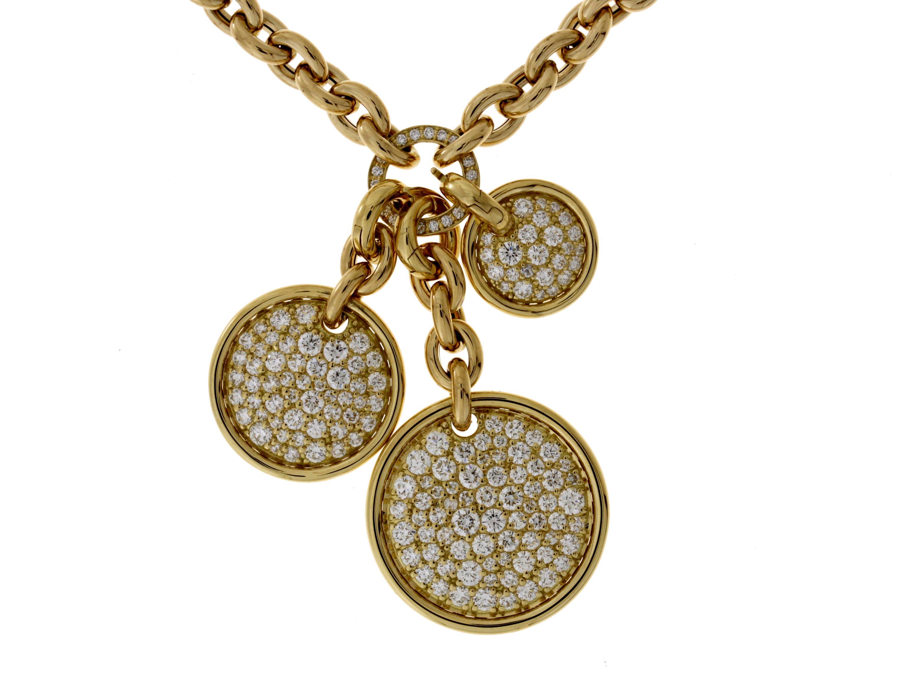 Damaso 18k Yellow Gold Diamond Disc Chain