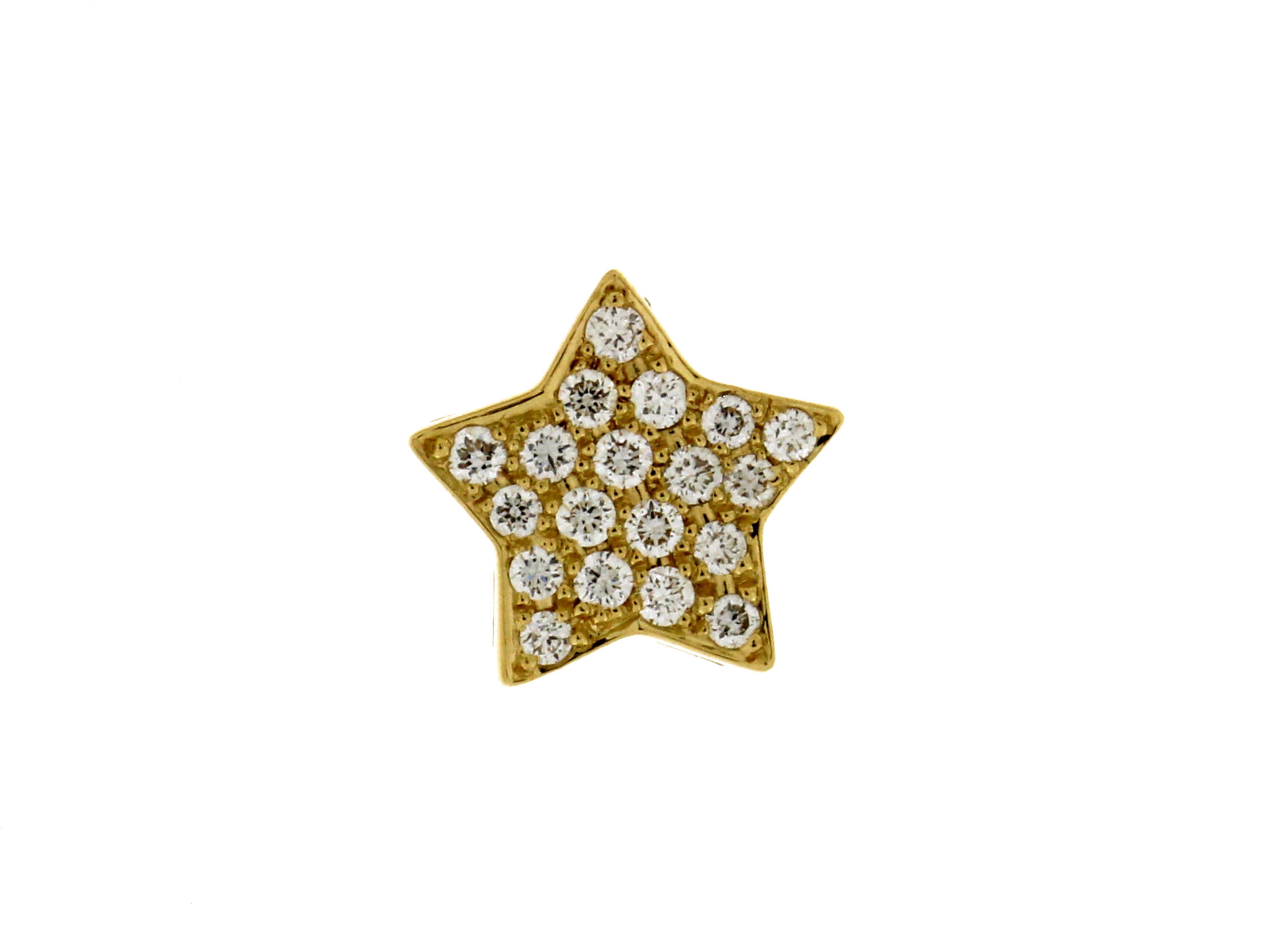 Damaso 18k Yellow Gold Star Stud Earrings 