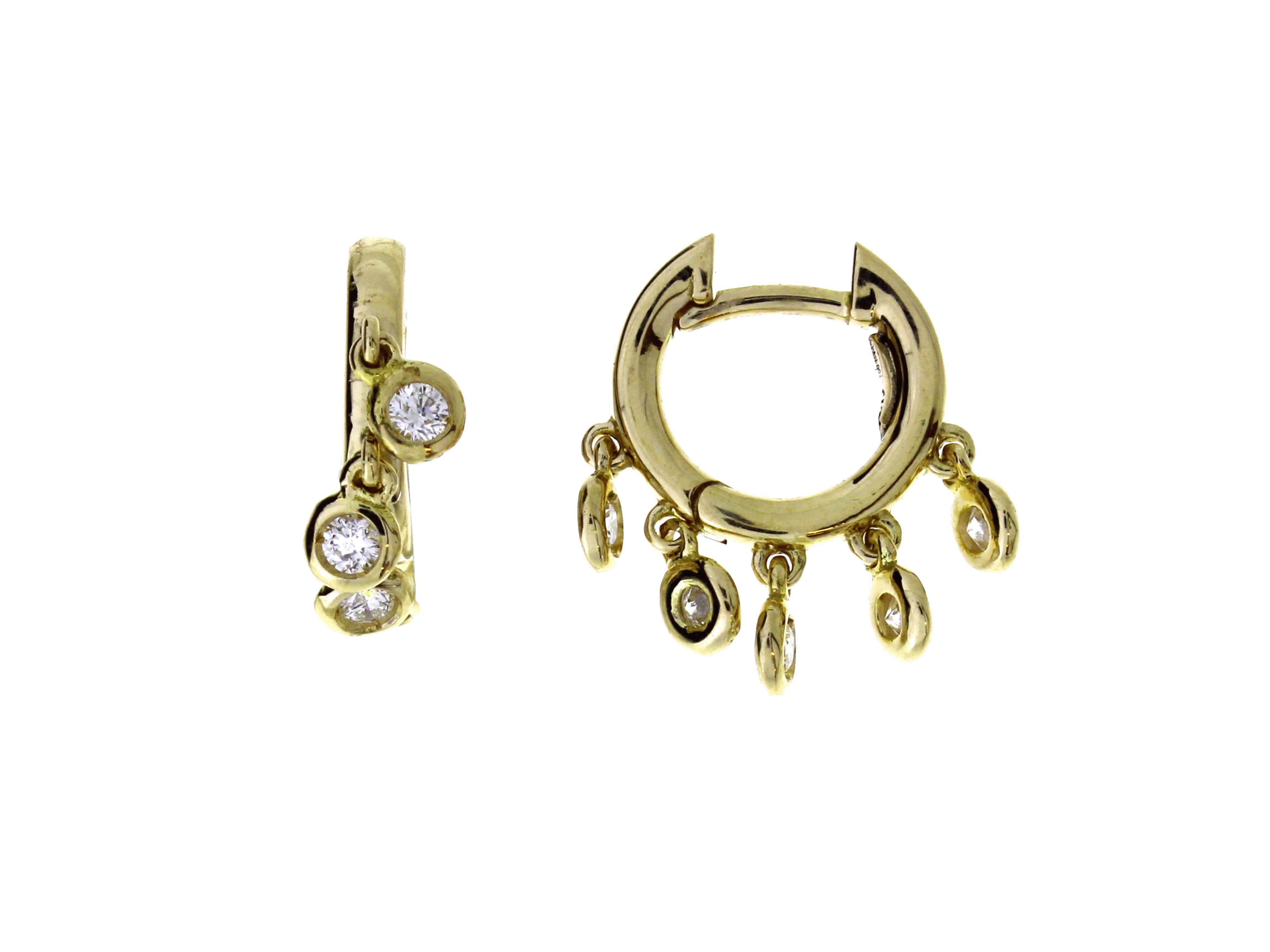 Damaso 18k Yellow Gold Diamond Hoop Earrings