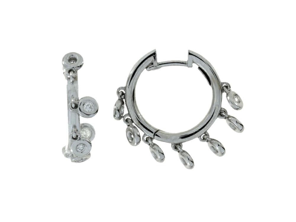 Damaso 18k White Gold Diamond Hoop Earrings