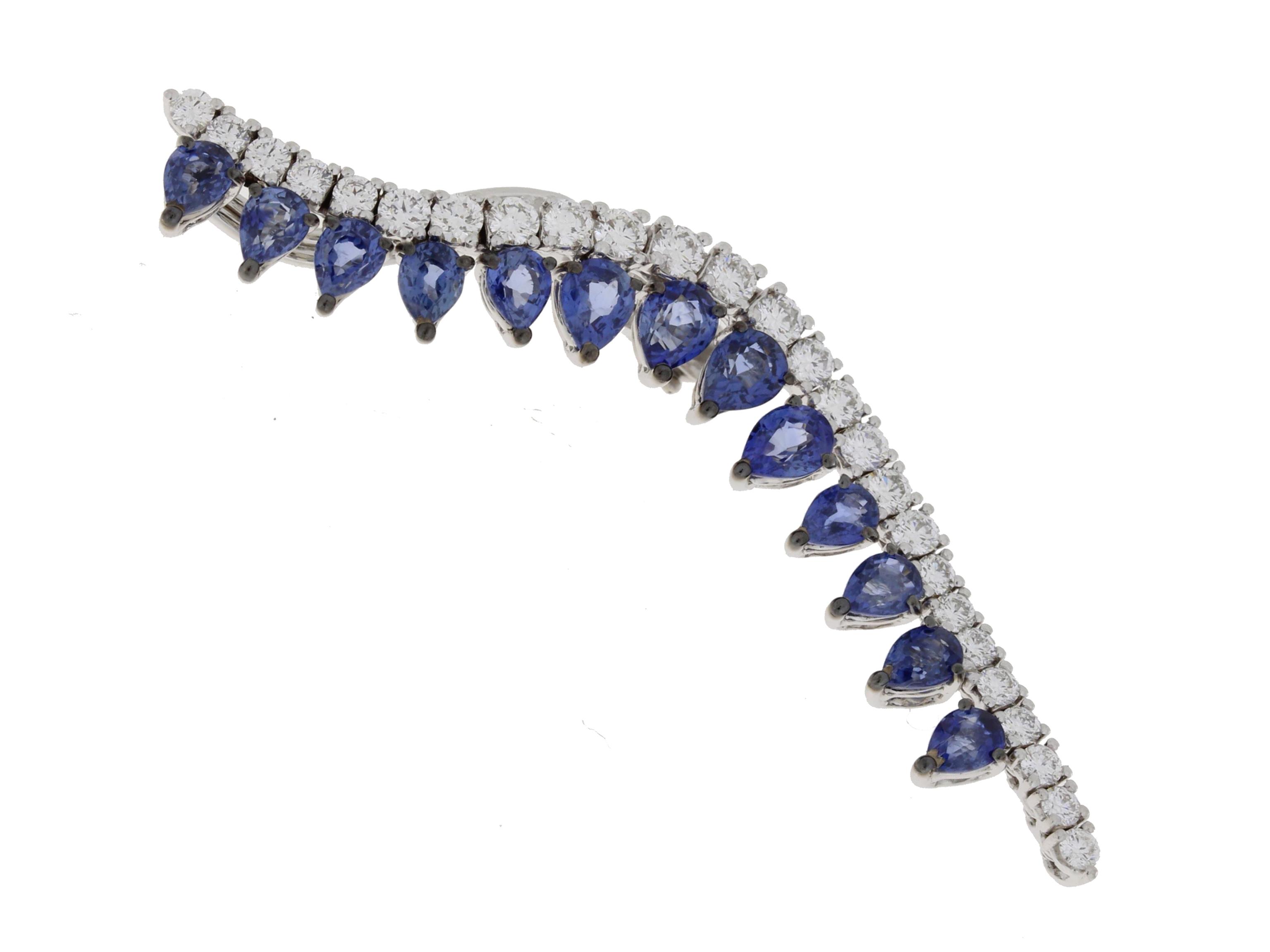 Damaso 18k White Gold Sapphire And Diamond Earrings