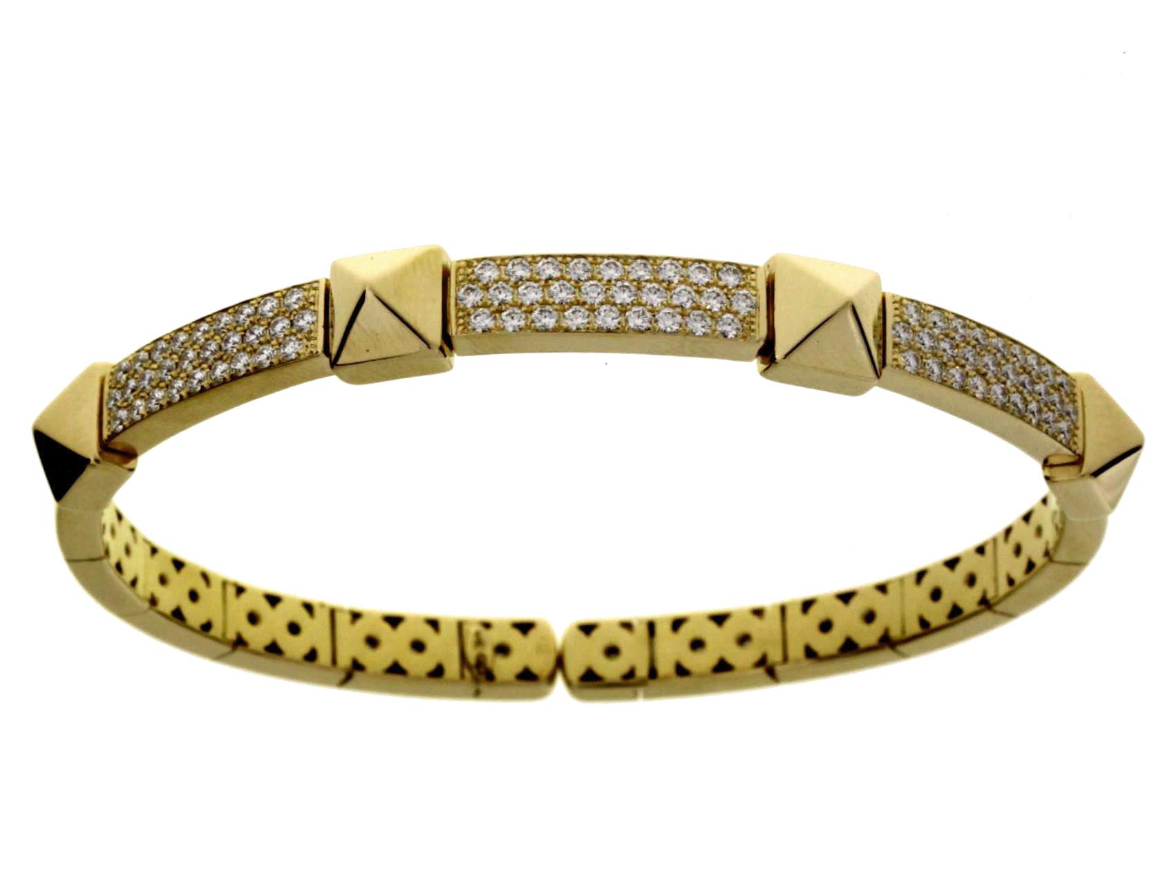 Damaso 18k Yellow Gold Diamond Bangle