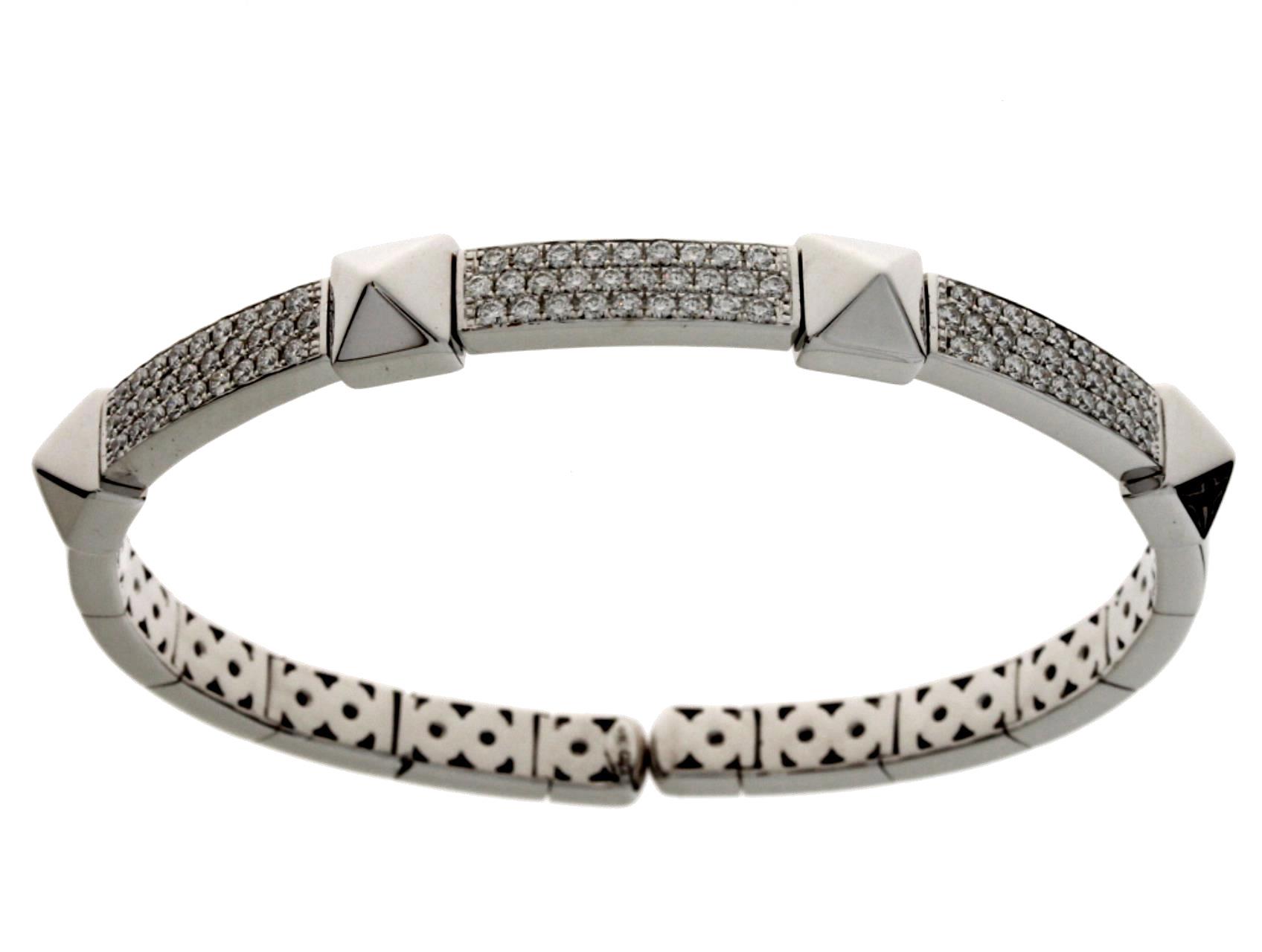 Damaso 18k White Gold Diamond Bangle
