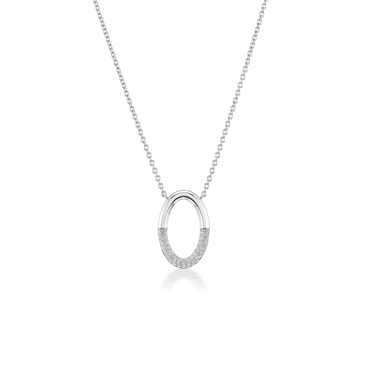 Open Oval Diamond Necklace