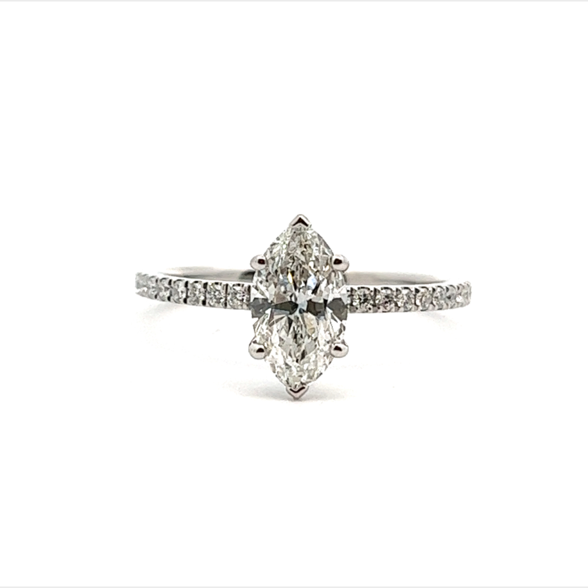 Platinum Marquise Diamond Engagement Ring 