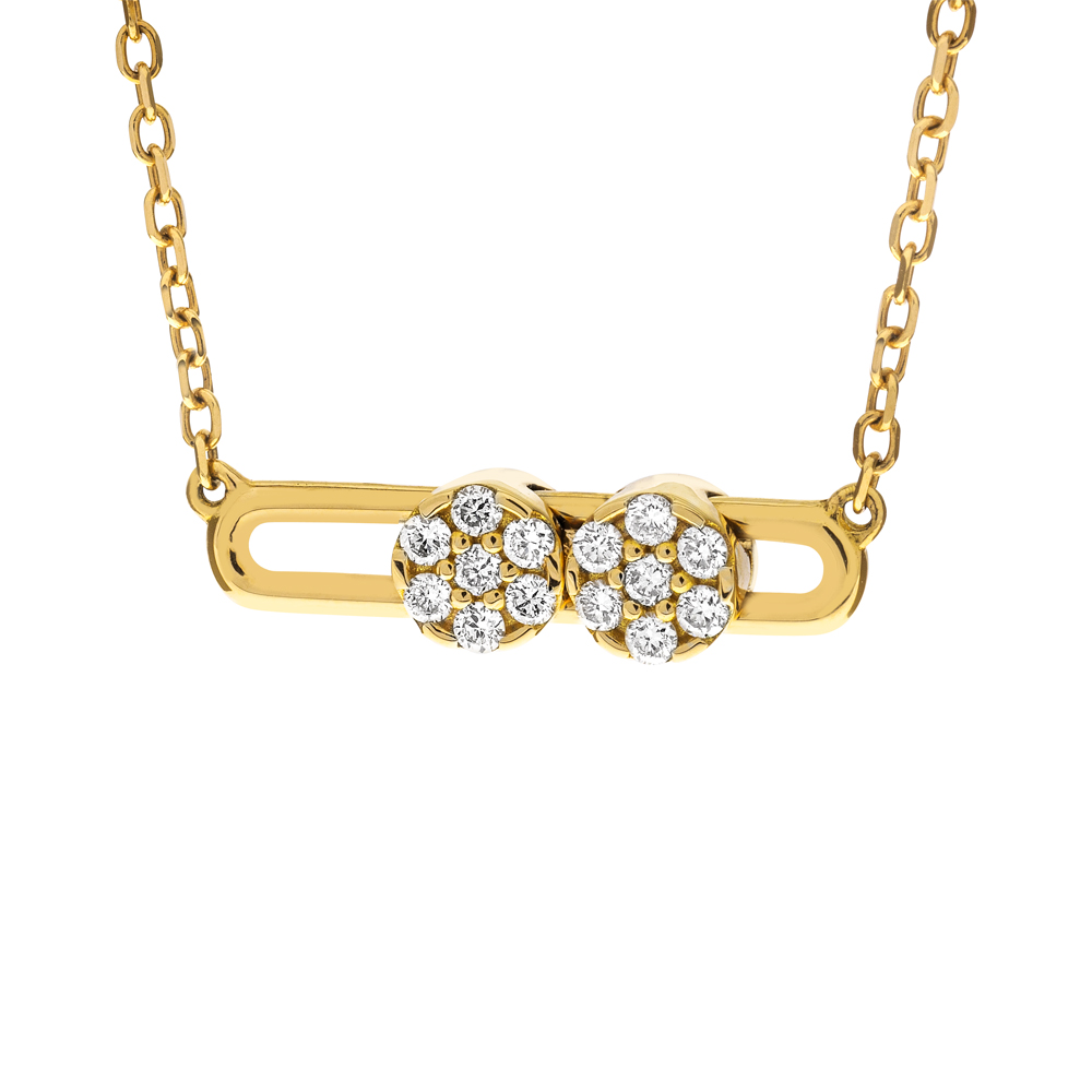 Hulchi Belluni 18k Yellow Gold Tresore Sliding Diamond Pendant