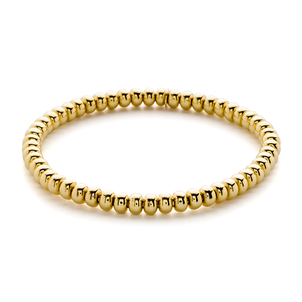 Gold Ball Stretch Bracelet, small 1/4” beads (6 mm) – Kuchy Coo