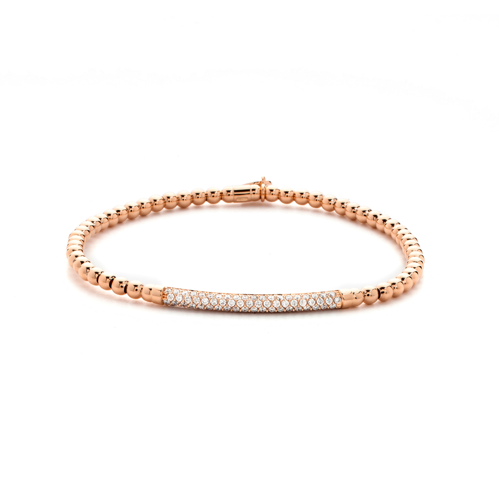 Hulchi Belluni 18k Rose Gold Tresore Stretch Bracelet