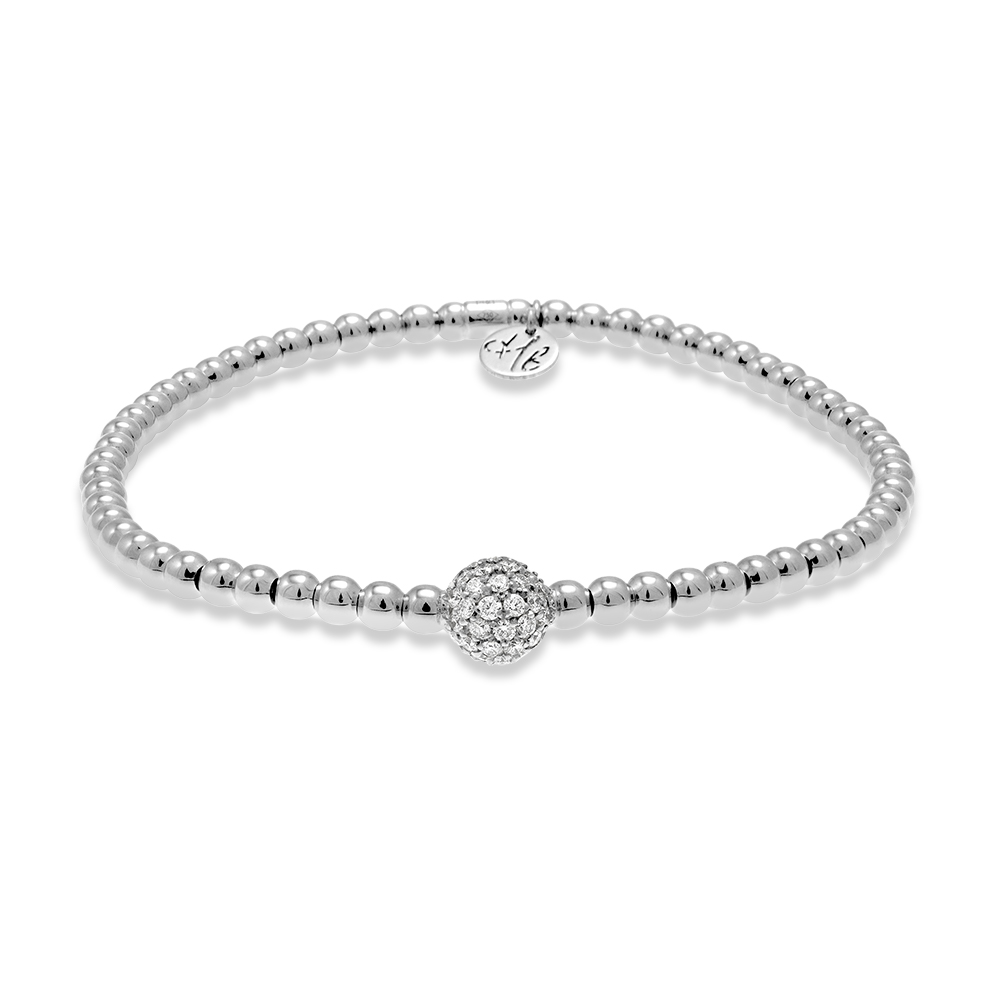 Hulchi Belluni 18k White Gold Tresore Stretch Bracelet 