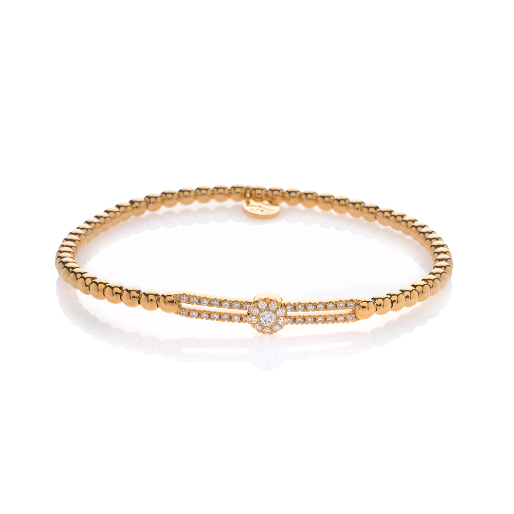 Hulchi Belluni 18k Yellow Gold Tresore Stretch Bracelet