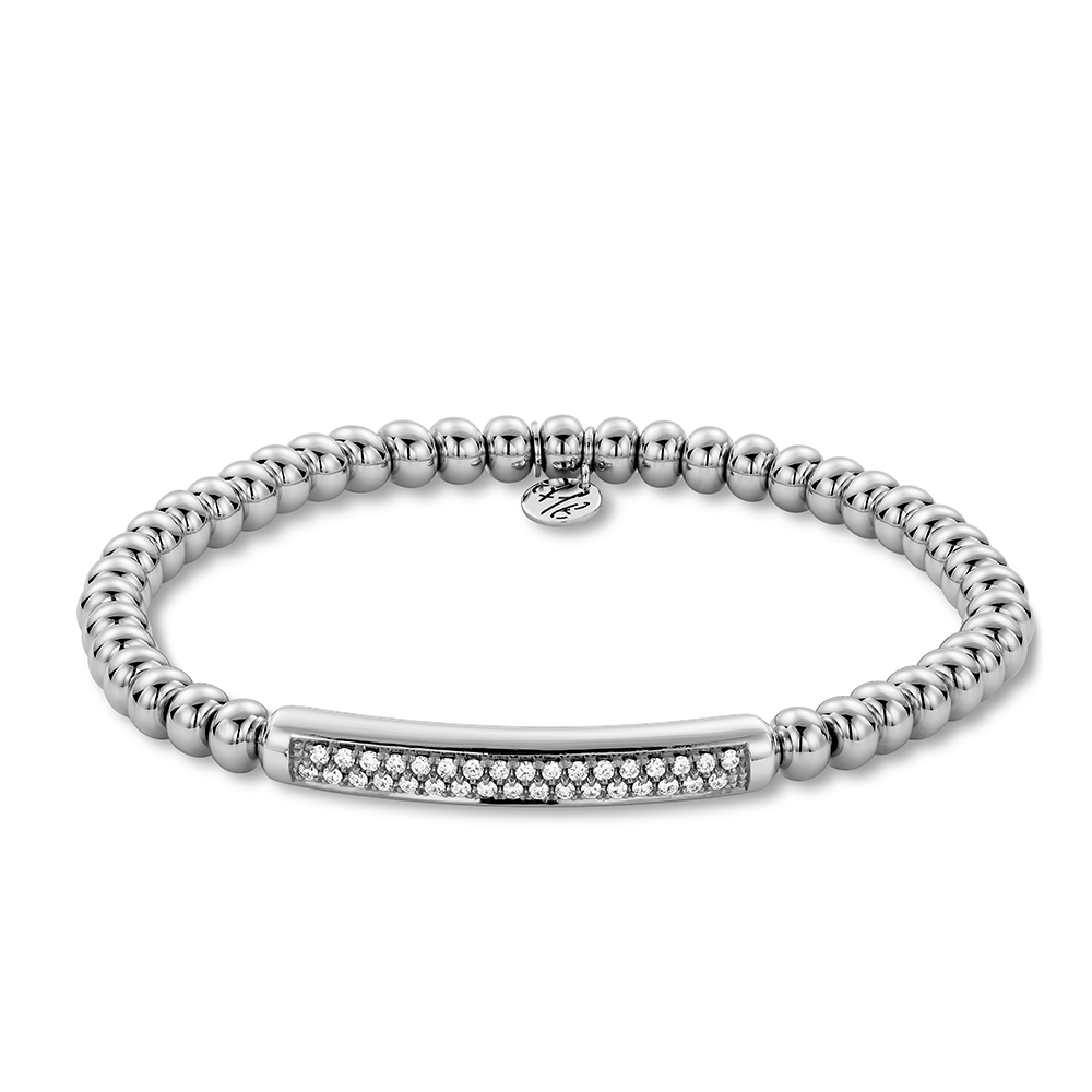 Hulchi Belluni 18k White Gold Tresore Stretch Bracelet