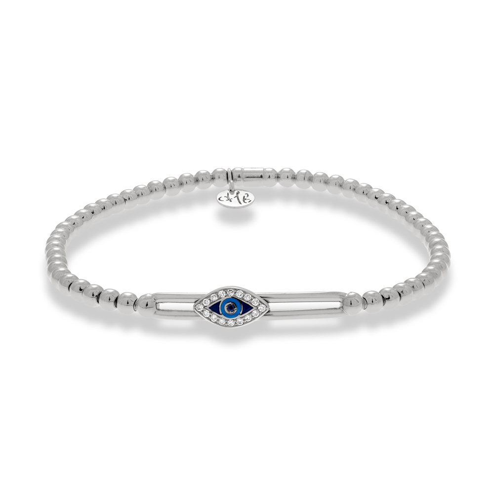 Hulchi Belluni 18k White Gold Tresore Stretch Bracelet