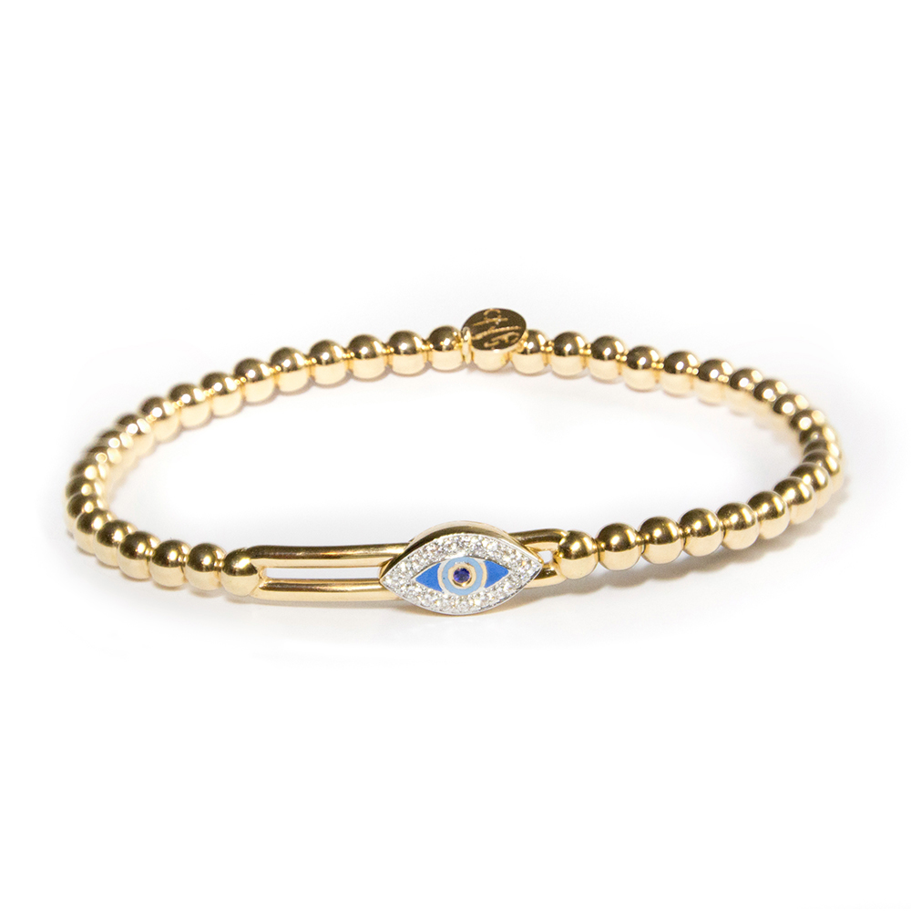 Hulchi Belluni 18k Yellow Gold Tresore Stretch Bracelet.