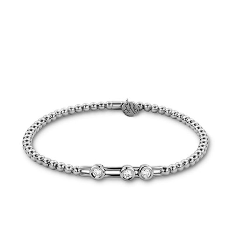 Hulchi Belluni 18k White Gold Tresore Stretch Bracelet 