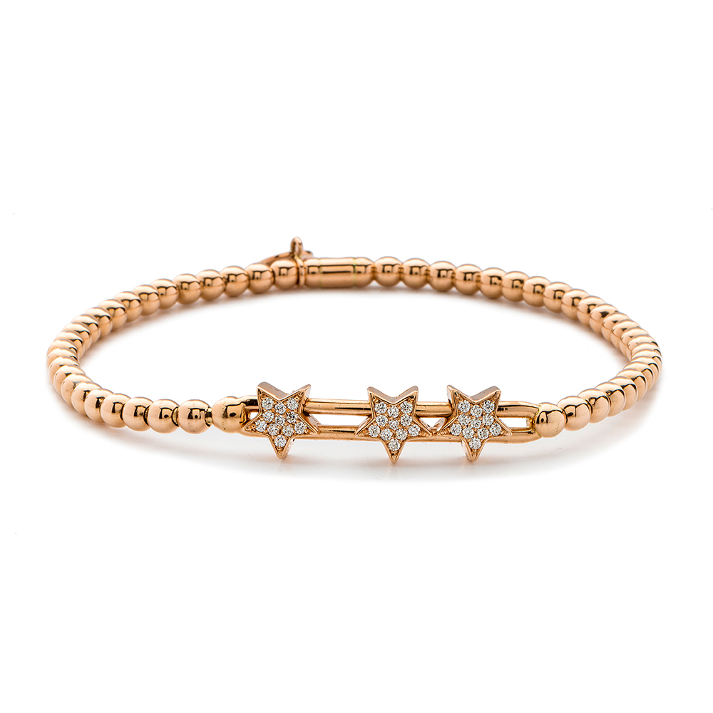 Hulchi Belluni 18k Rose Gold Tresore Stretch Bracelet