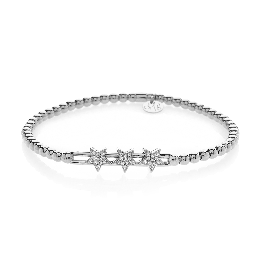 Hulchi Belluni 18k White Gold Stretch Bracelet 