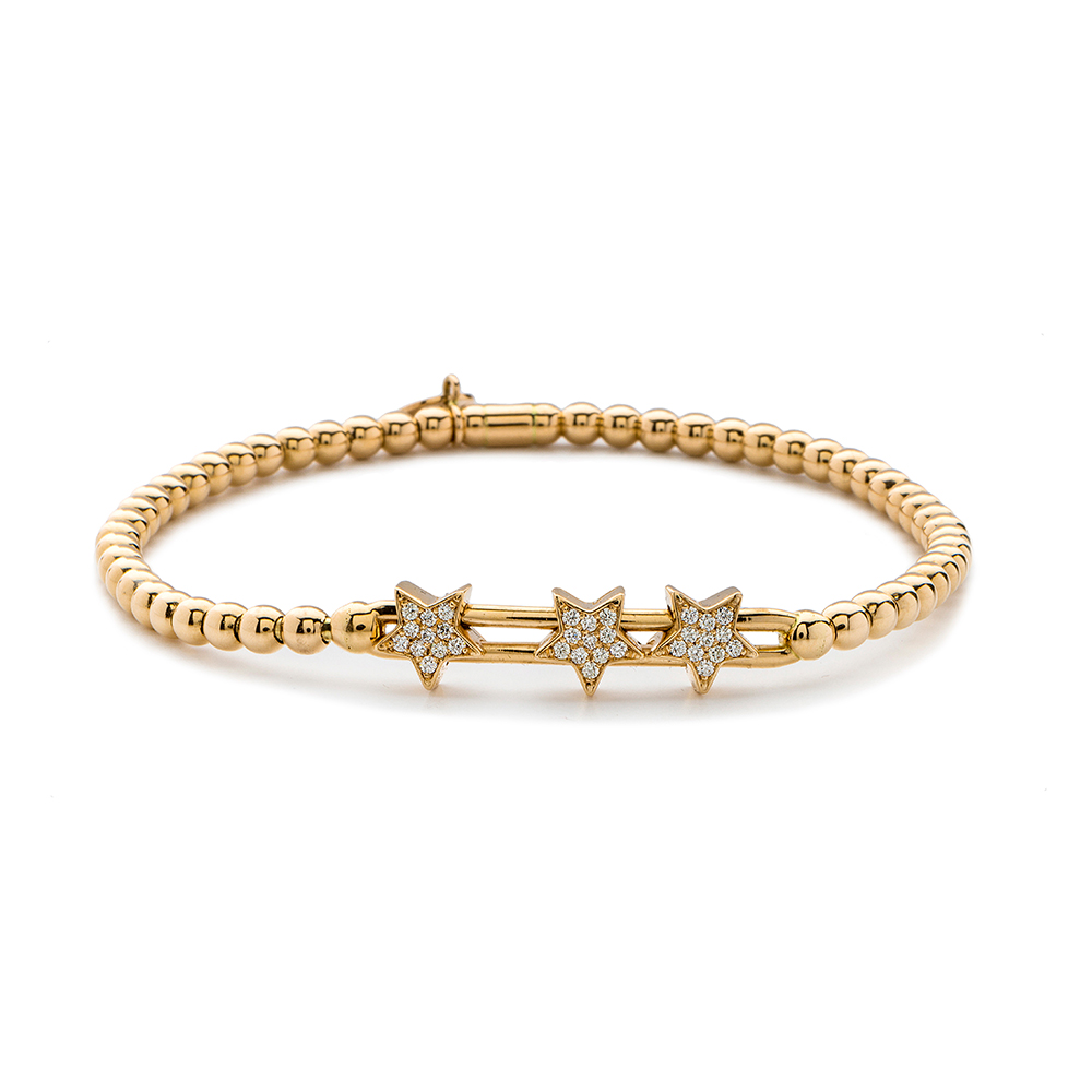 Hulchi Belluni 18k Yellow Gold Tresore Stretch Bracelet