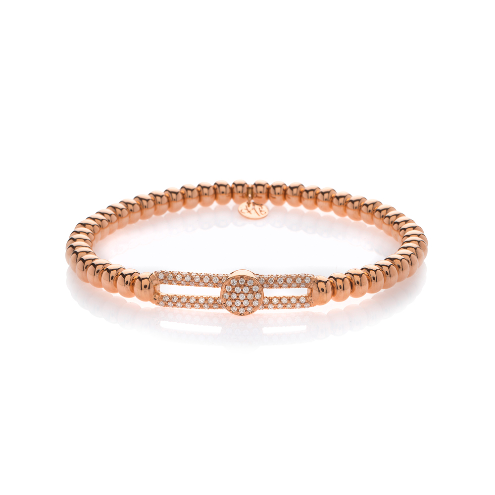 Hulchi Belluni 18k Rose Gold Tresore Stretch Bracelet 