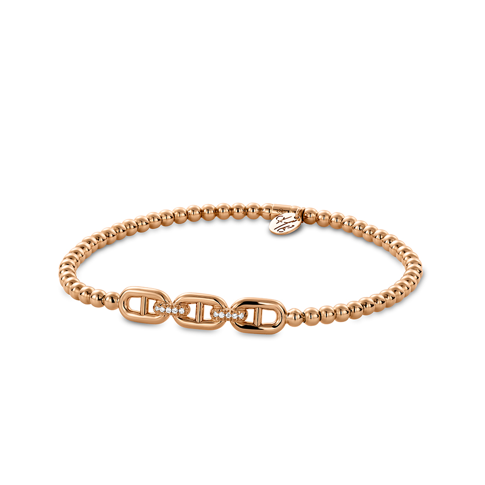 18K Rose Gold Bead Bracelet