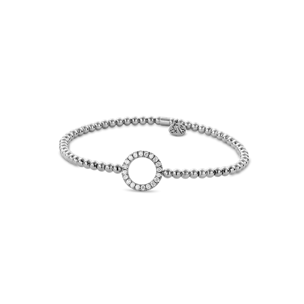 Hulchi Belluni 18k White Gold Tresore Stretch Bracelet