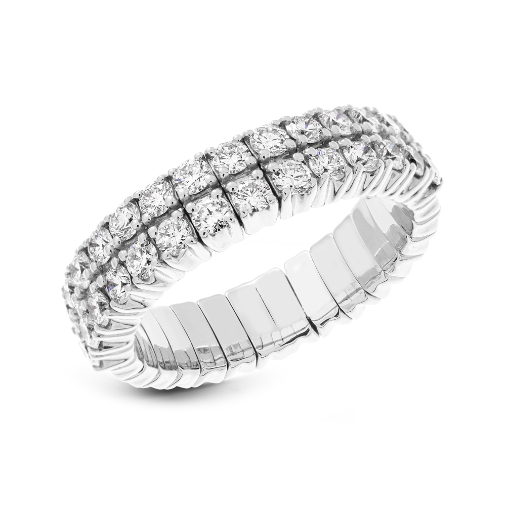 Hulchi Belluni 18k White Gold Tresore Stretch Ring