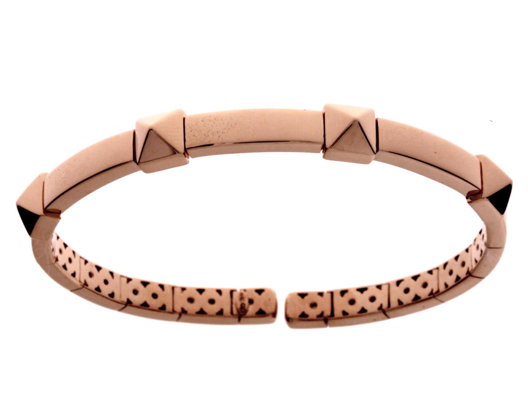 Damaso 18k Rose Gold Cuff Bangle Bracelet.