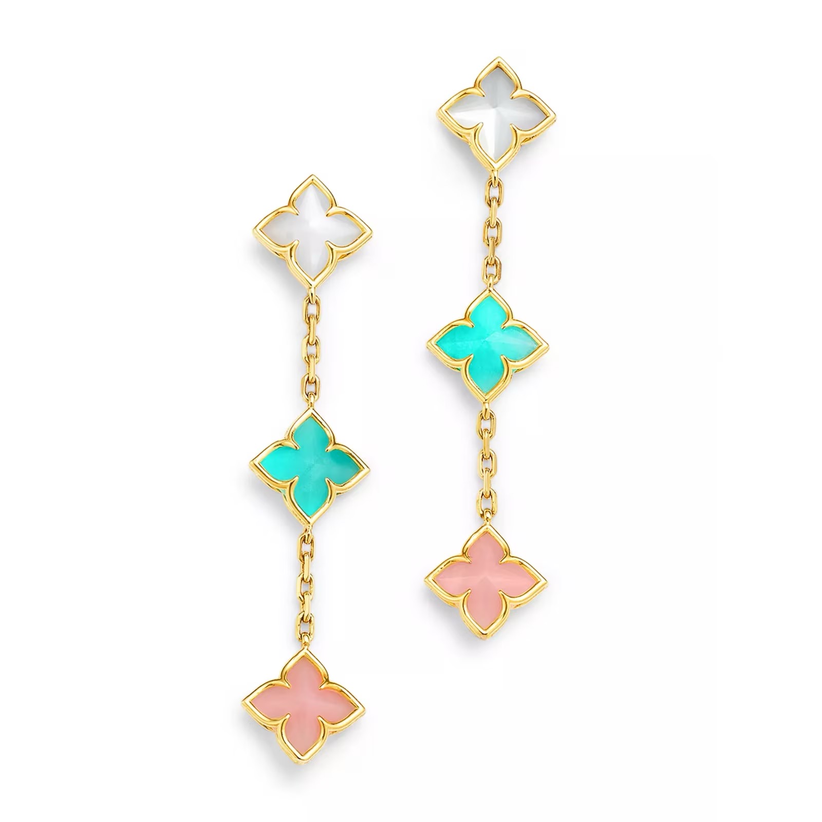 Carnival Pastel Flower Dangle Earrings