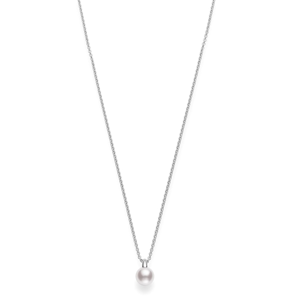 Mikimoto Akoya Pearl Necklace In 18k White Gold 