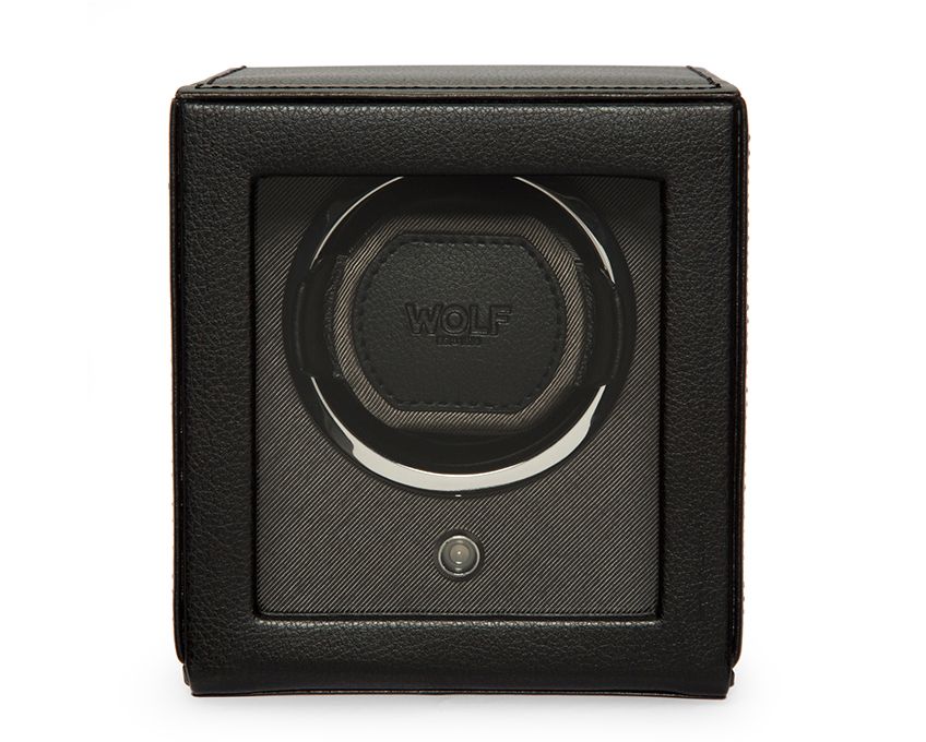 Wolf Black Cub Single Watch Winder With Cover