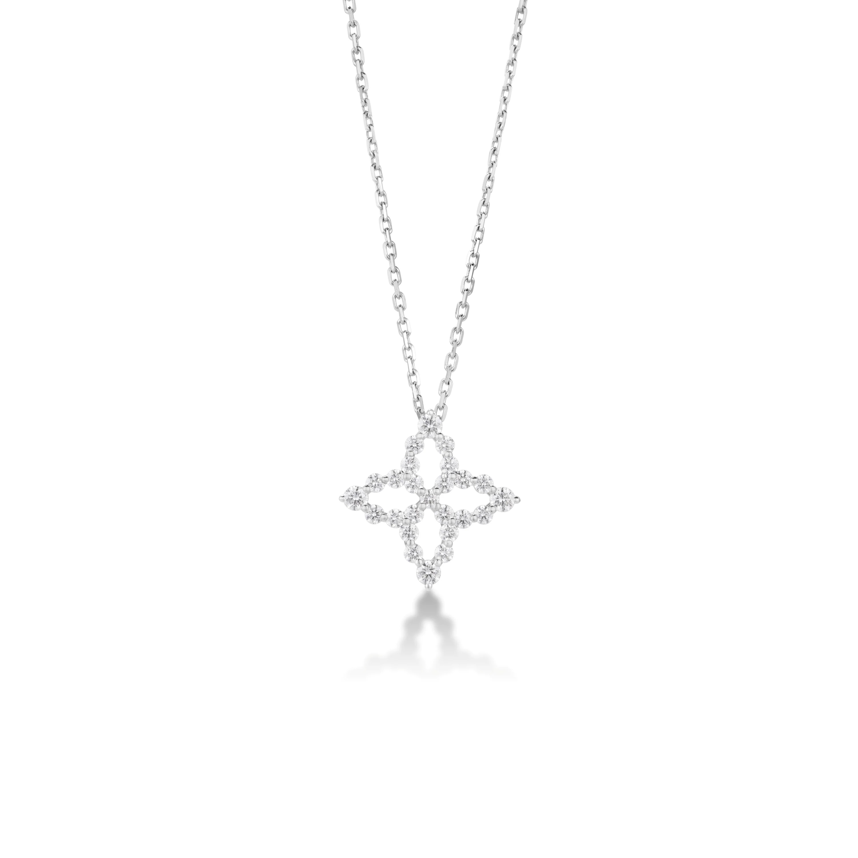 Diamond Princess Tapered Flower Necklace