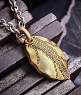 Alex Sepkus 18k Yellow Gold Leaf Pendant.