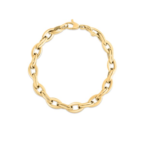 Designer Gold Almond Link Bracelet 